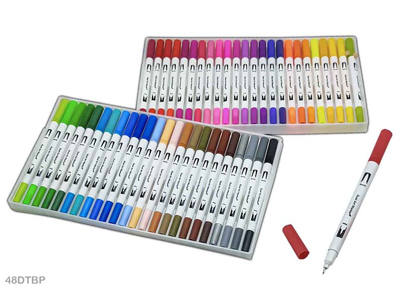 DUAL TIP BRUSH PEN 48 COLOR SET (48DTBP)