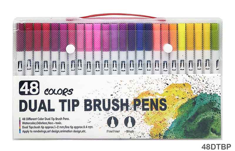 DUAL TIP BRUSH PEN 48 COLOR SET (48DTBP)