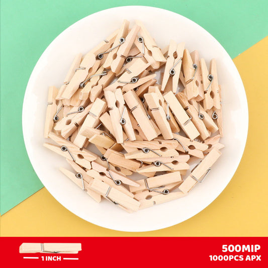 CLIP MINI PLAIN 1" 1000PCS WOODEN (500MIP)