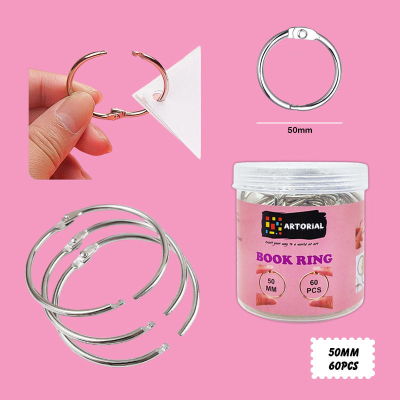 50MM CARD RING SILVER 6PC (50C)