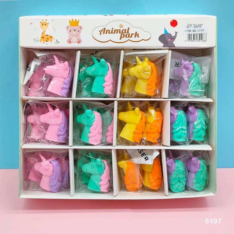 5197 UNICORN ERASER 36PCS