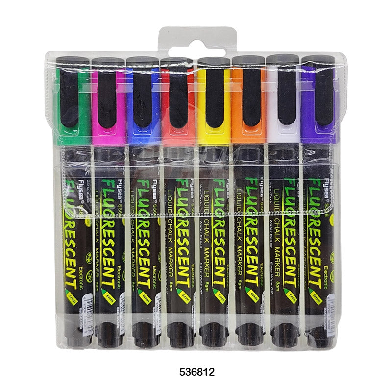 536812 FLUORESCENT CHALK MARKER 8 COLORS