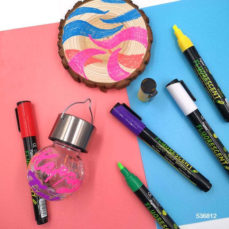 536812 FLUORESCENT CHALK MARKER 8 COLORS