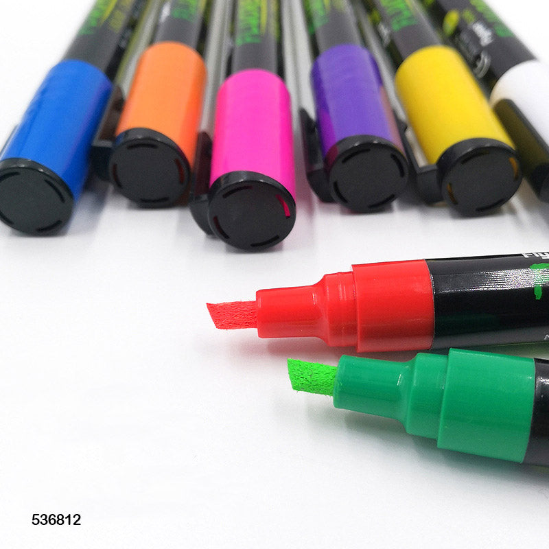 536812 FLUORESCENT CHALK MARKER 8 COLORS