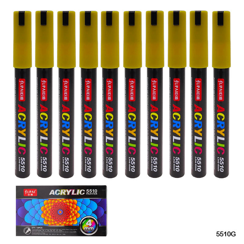 5510G ACRYLIC PAINT MARKER GOLD 10PC 4MM