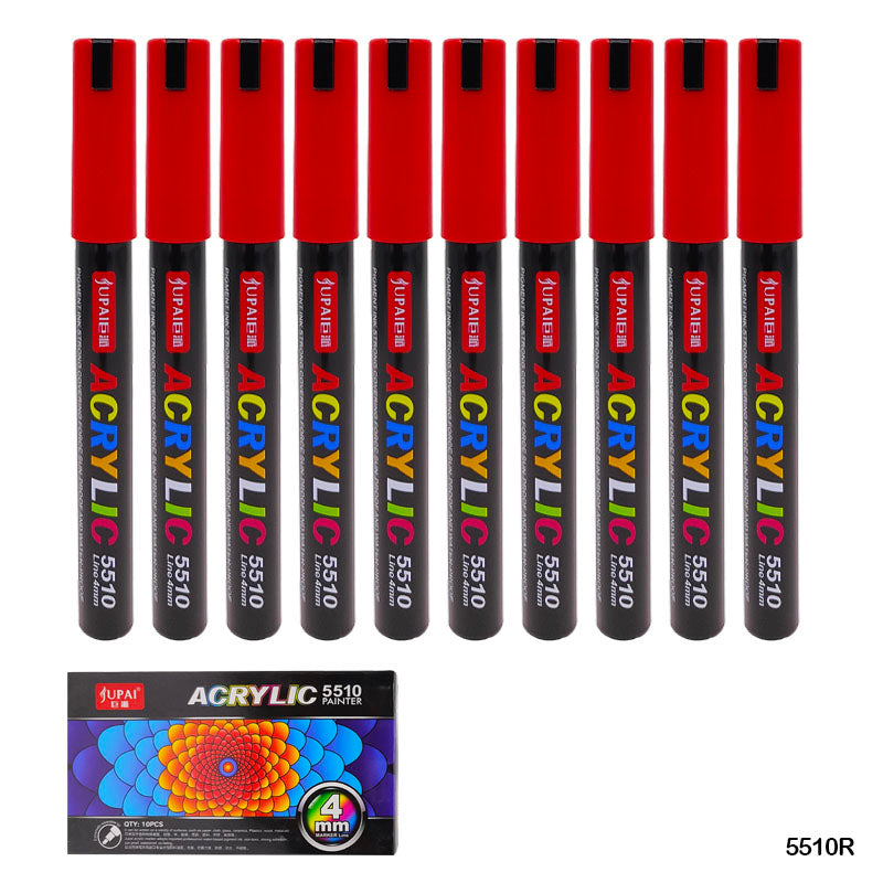 5510R ACRYLIC PAINT MARKER RED 10PC 4MM