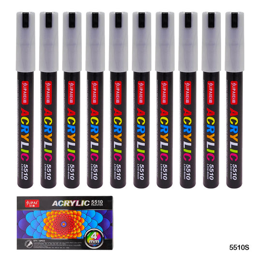 5510S ACRYLIC PAINT MARKER SILVER 10PC 4MM