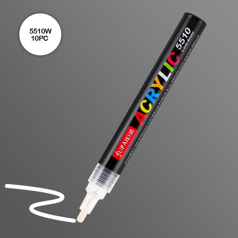 5510W ACRYLIC PAINT MARKER WHITE 10PC 4MM