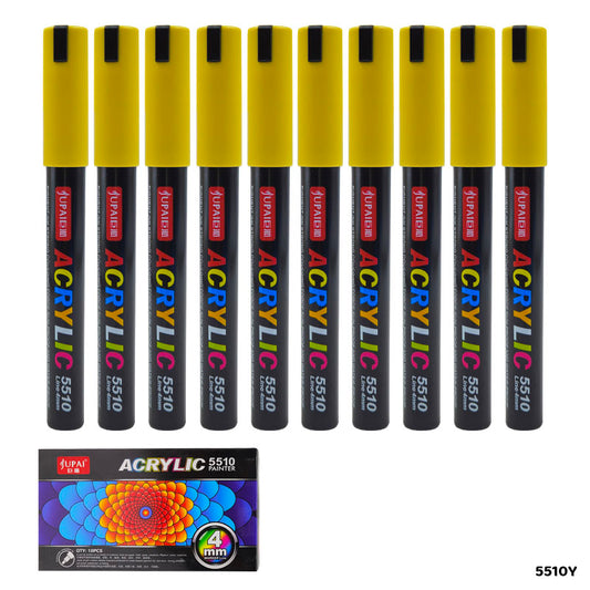 5510Y ACRYLIC PAINT MARKER YELLOW 10PC 4MM