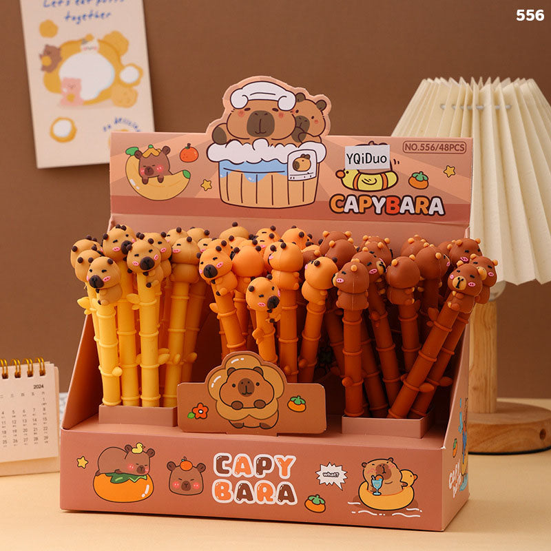 556 KIDS FANCY BAMBOO TREE CAPYBARA PEN 48PC