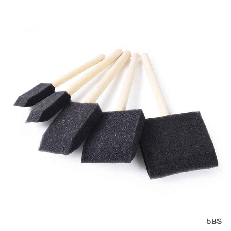 5BSP 5PC BLACK SPOUNGE SET PLASTIC HANDLE