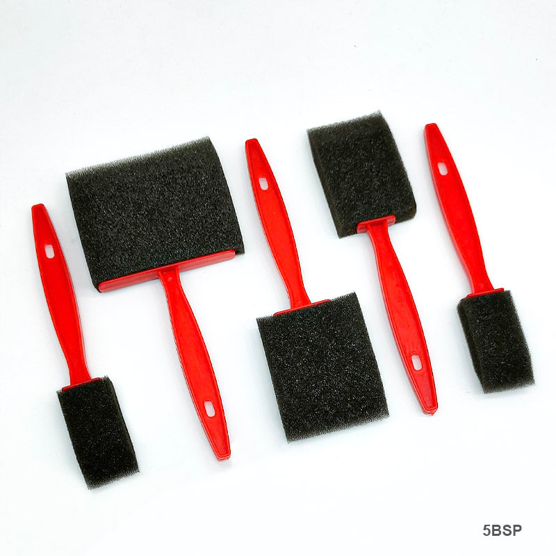 5BSP 5PC BLACK SPOUNGE SET PLASTIC HANDLE