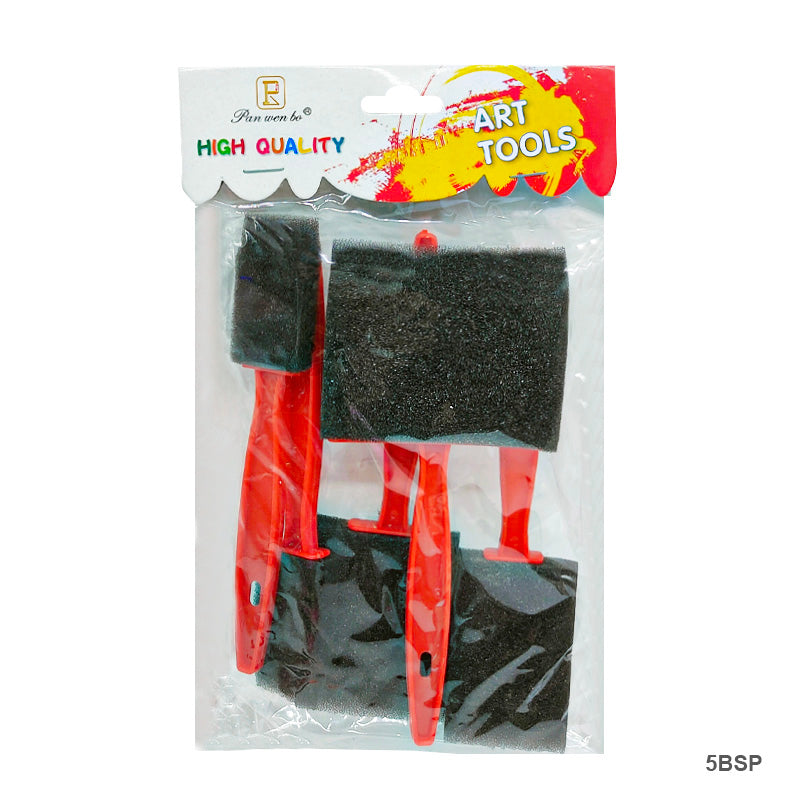 5BSP 5PC BLACK SPOUNGE SET PLASTIC HANDLE