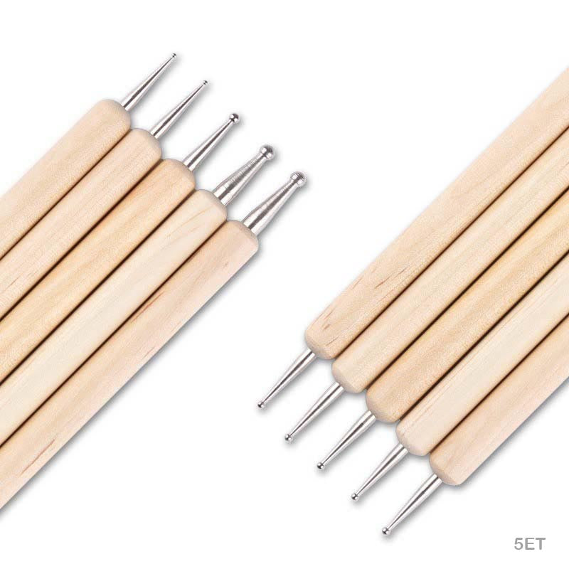 5PC EMBOSS TOOL WOODEN 2 SIDE (5ET)