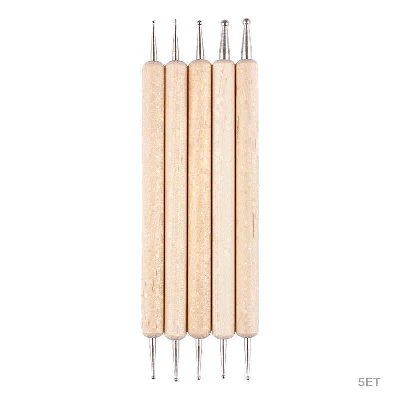 5PC EMBOSS TOOL WOODEN 2 SIDE (5ET)