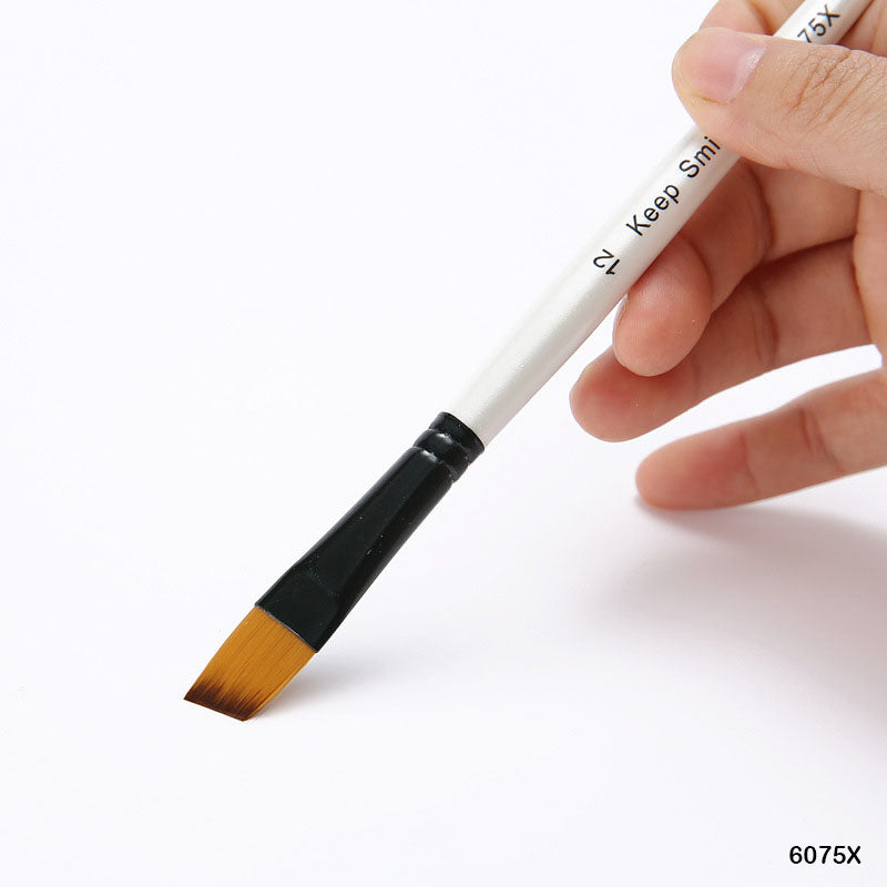 6075X 12PC PAINT BRUSH WHITE HANDLE