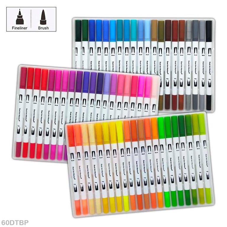 DUAL TIP BRUSH PEN 60 COLOR SET (60DTBP)