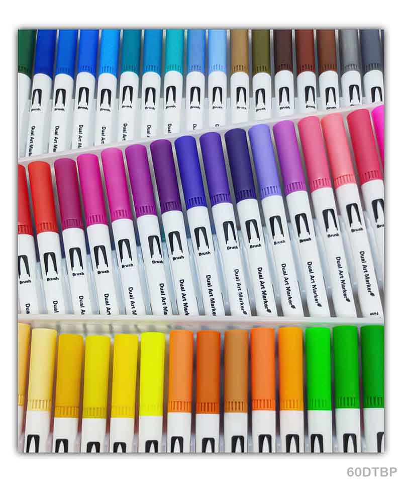 DUAL TIP BRUSH PEN 60 COLOR SET (60DTBP)