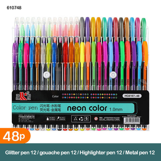 HG6107-48PC NEON COLOUR PEN (610748)