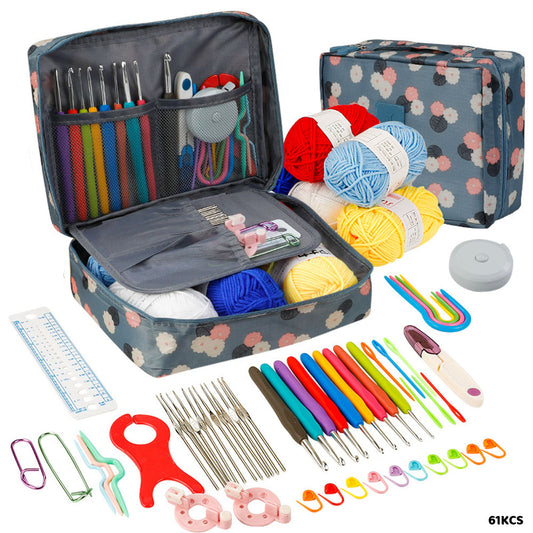 61KCS KNITTING CROCHET HOOK NEEDLE SET 61PC