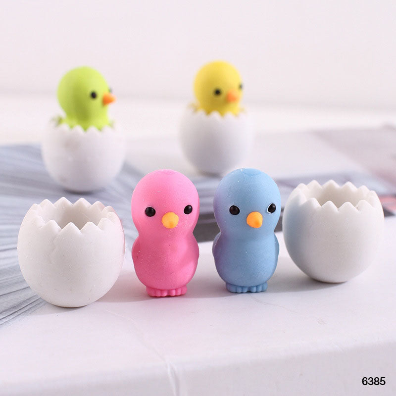 6385 BABY CHICKEN ERASER 36PCS