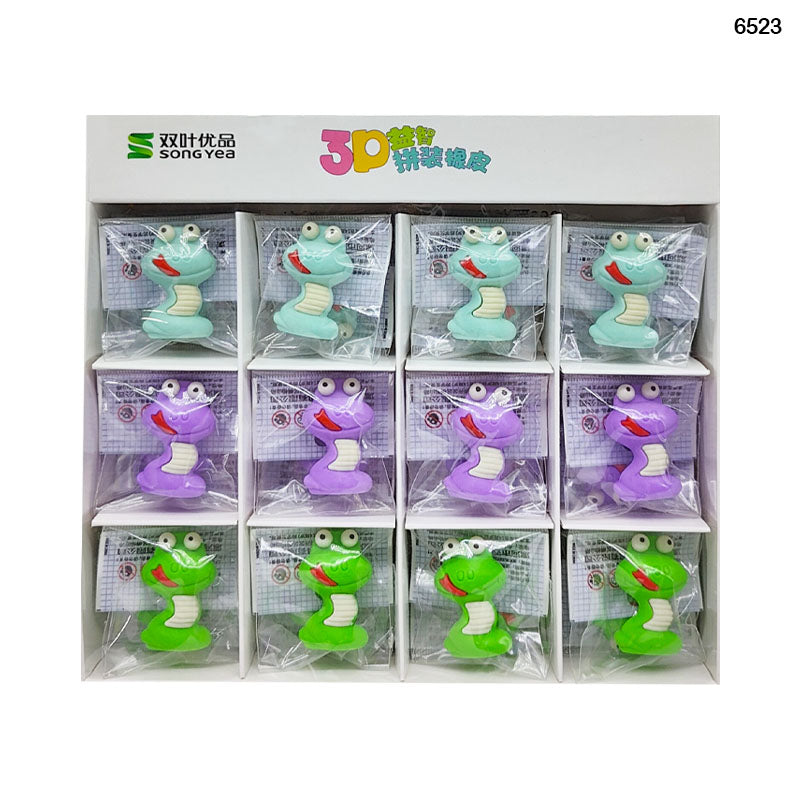 6523 SNAKE ERASER 36PCS