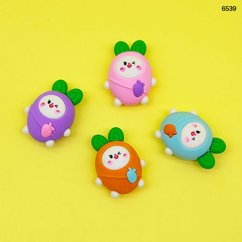 6539 RADISH CARTOON ERASER 36PCS