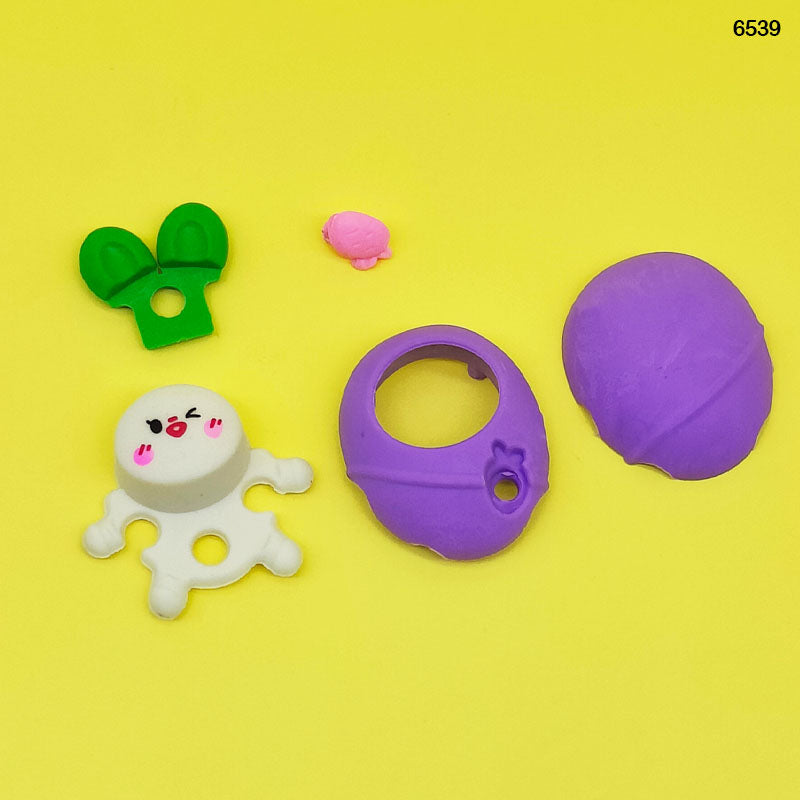 6539 RADISH CARTOON ERASER 36PCS