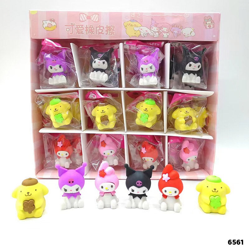 6561 KUROMI MIX CARTOON ERASER 36PC