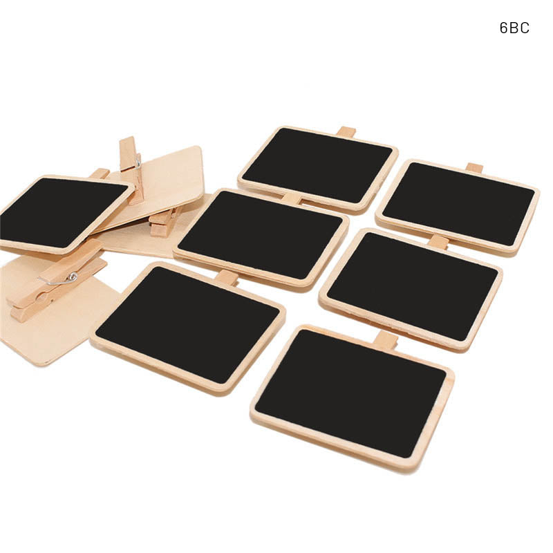 6BCC WOODEN 6PC BLACK BOARD CLIP COLORED