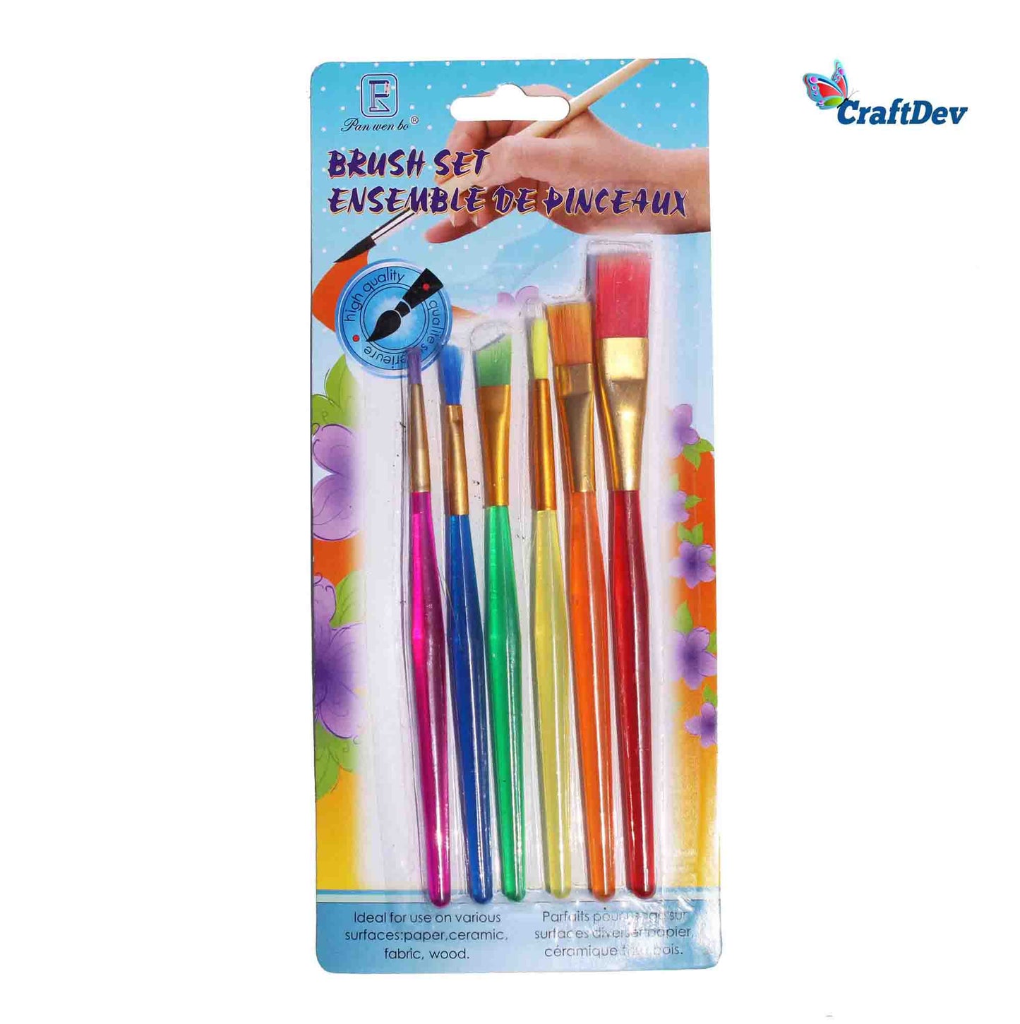 6PC PAINT BRUSH FLAT TP (6TPF)