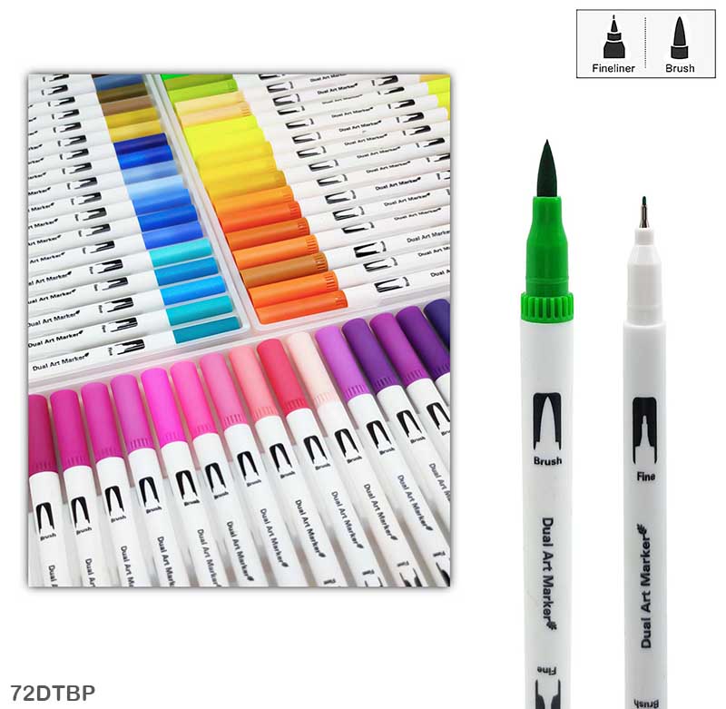 DUAL TIP BRUSH PEN 72 COLOR SET (72DTBP)