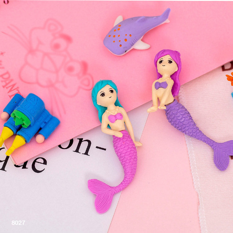 8027 MERMAID ERASER 1PC