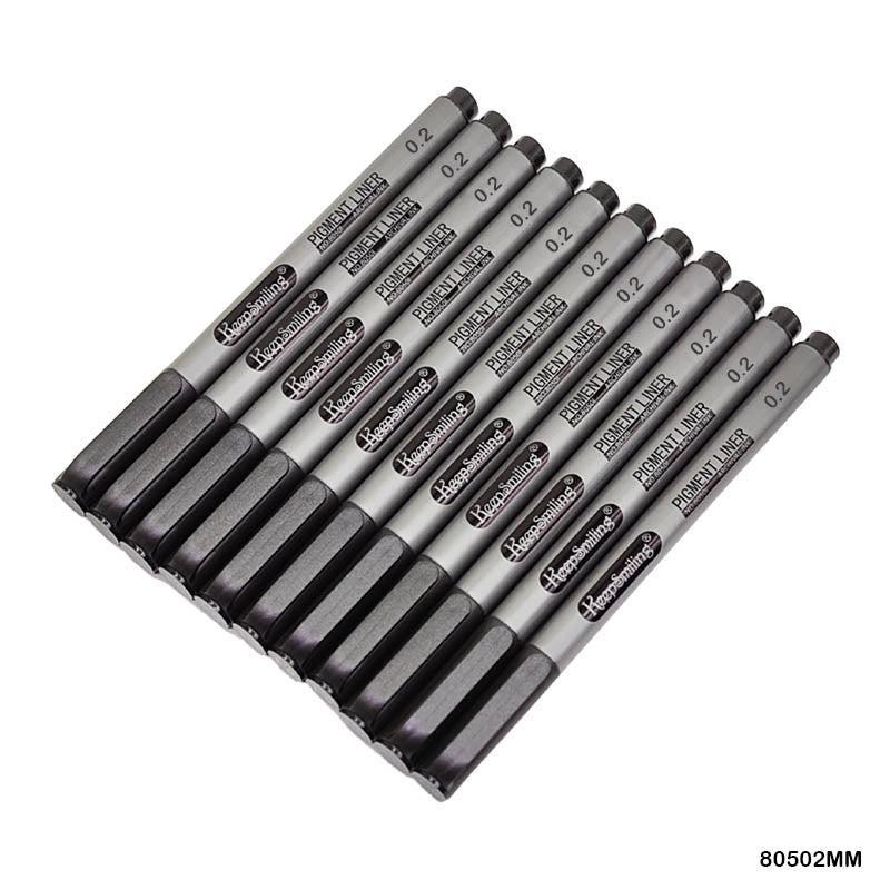 80502MM 0.2MM PIGMENT LINER PEN 12PC