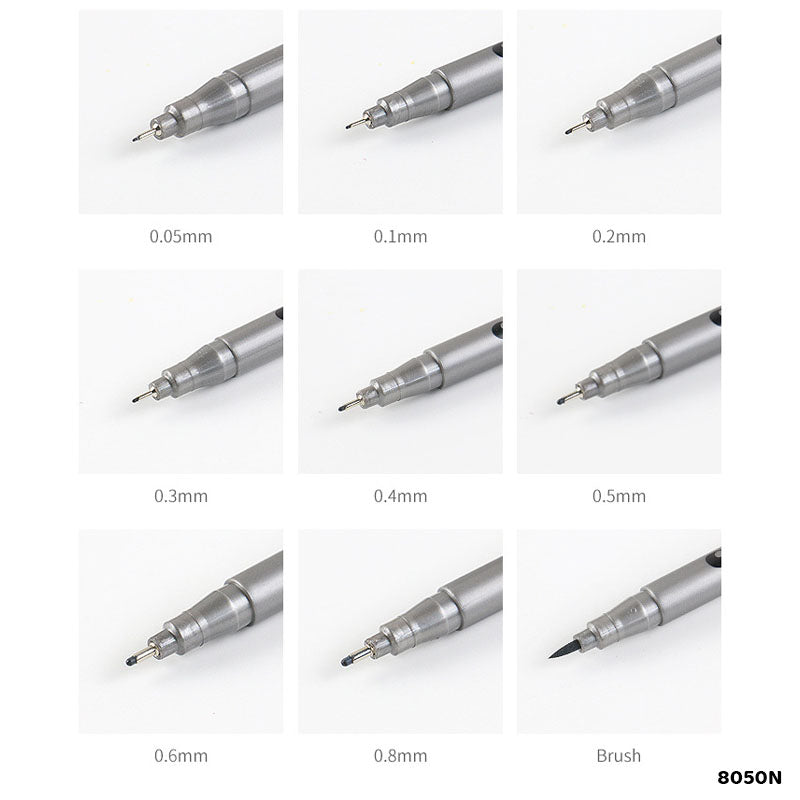 PIGMENT LINER PEN NEW CC 9PC (8050N)