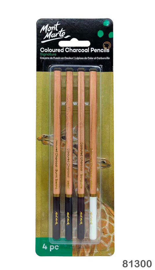 MONT MARTE COLOURED CHARCOAL PENCIL 4PC 81300