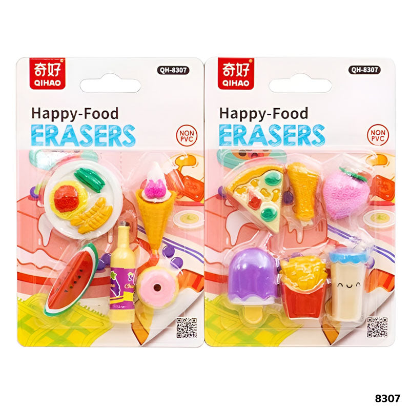 8307 HAPPY FOOD ERASER 1pc