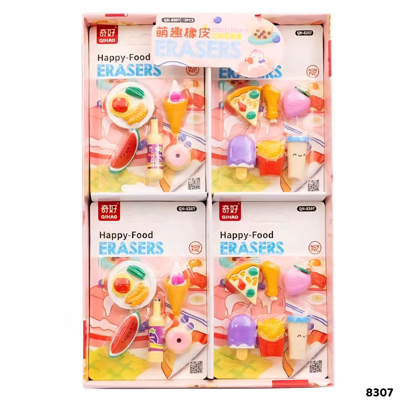 8307 HAPPY FOOD ERASER 1pc