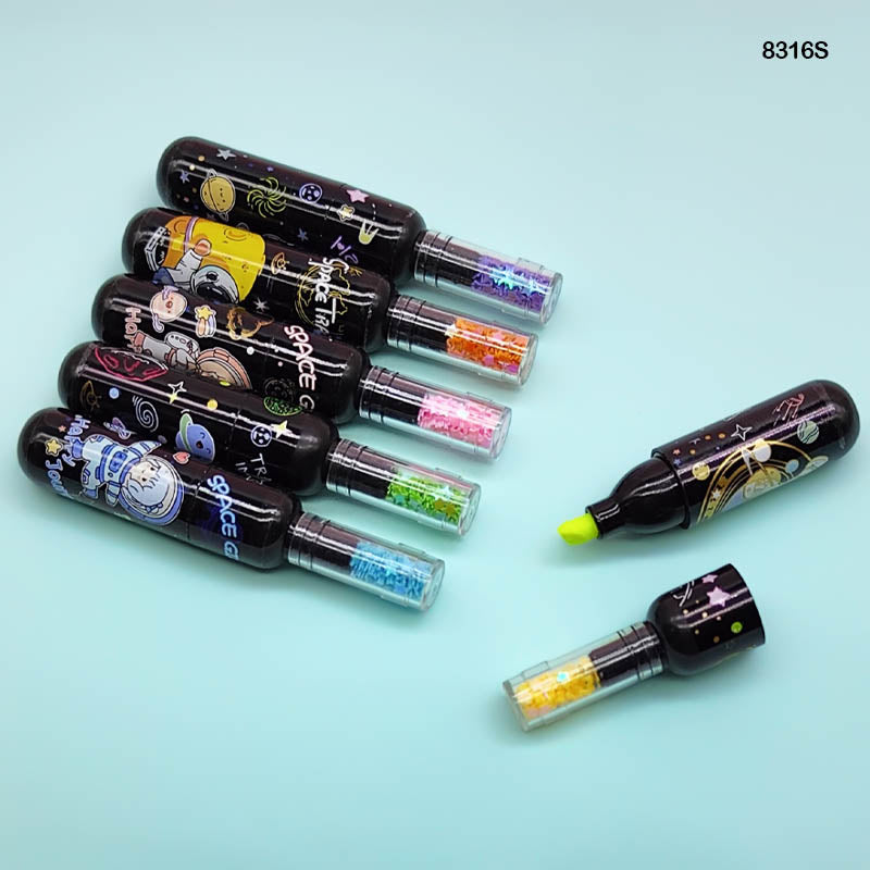 8316S SPACE HIGHLIGHTER BOTTLE SHAPE 6PC SPACE