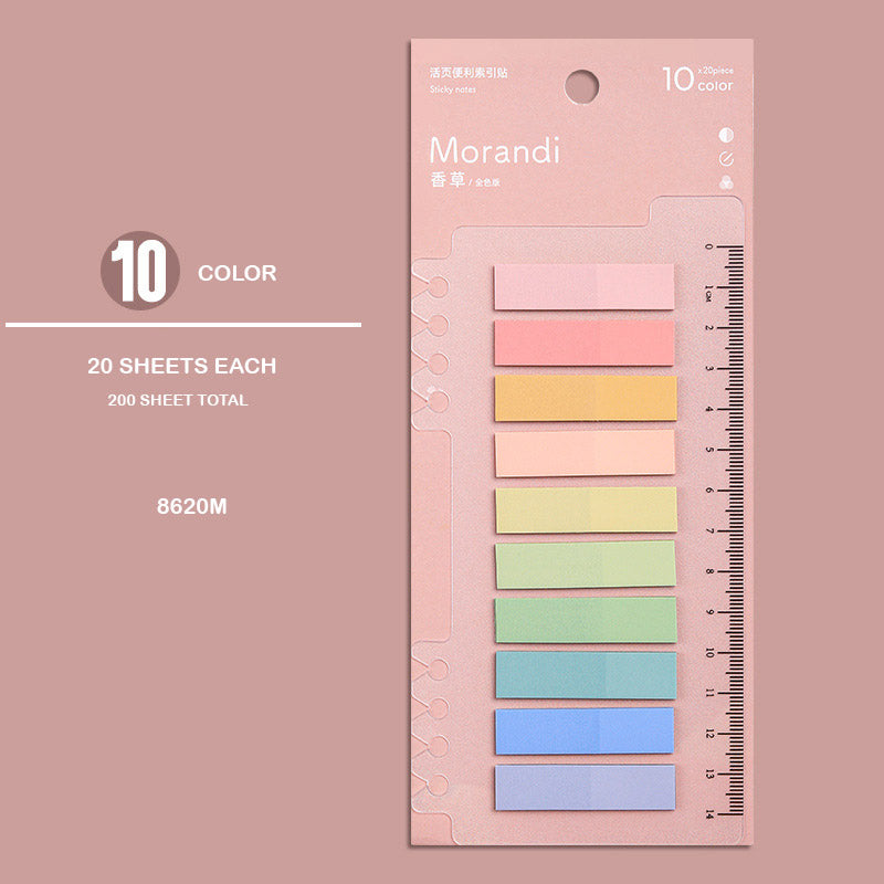 STICKY NOTES 10 COLOR 8620M 11X44MM MORANDI