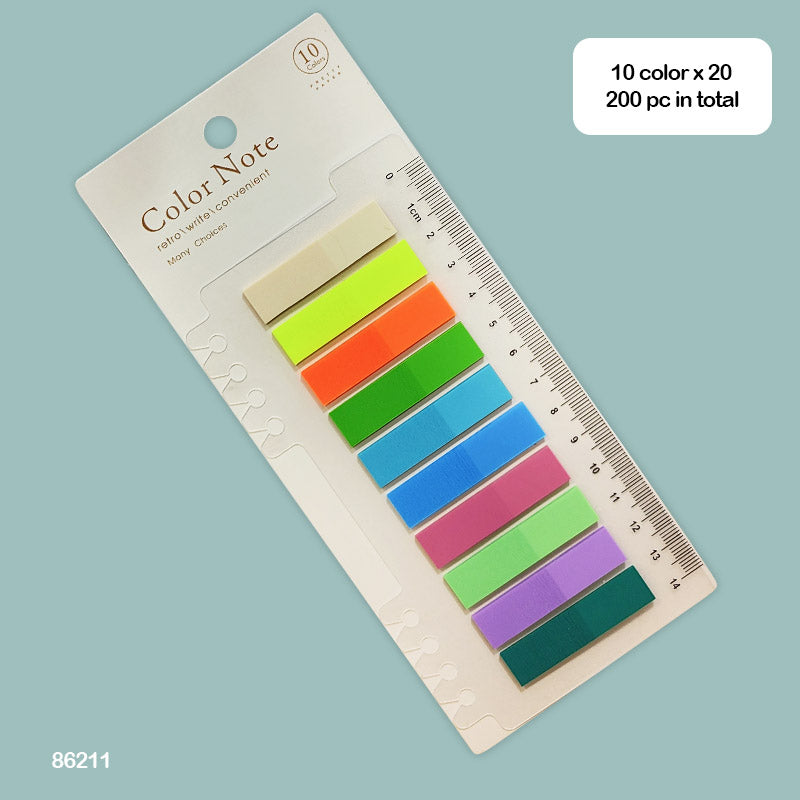 86211 STICKY NOTES 10 COLOR 11X44MM COLOR NOTE