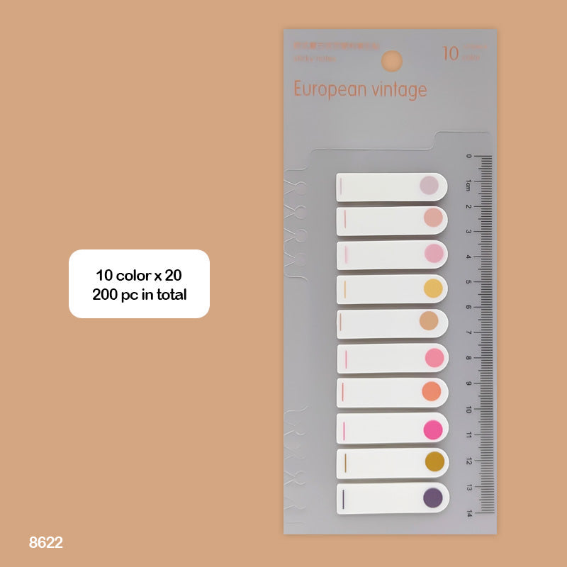 8622 STICKY NOTES 10 COLOR 11X44MM MORANDI