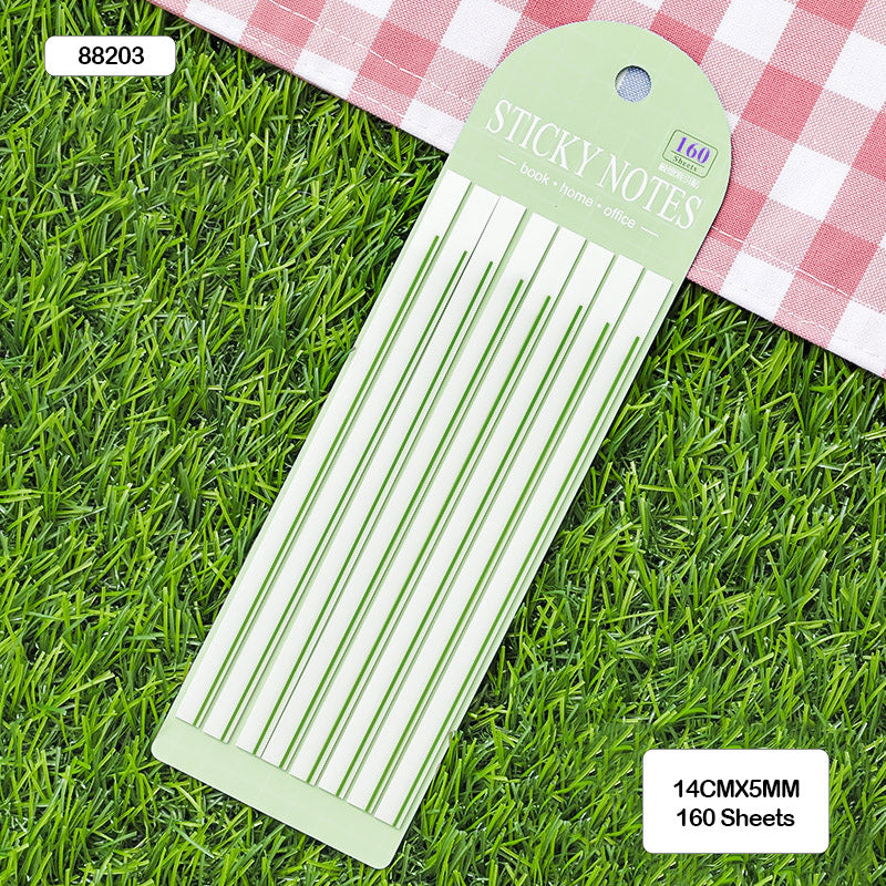STICKY NOTES GREEN 8 STRIPE 14CMX5MM (88203)