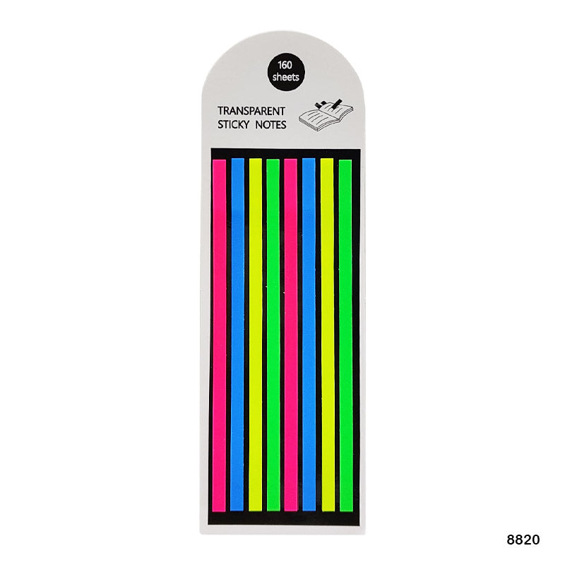 STICKY NOTES NEON 8 STRIPE 14CMX5MM (8820)