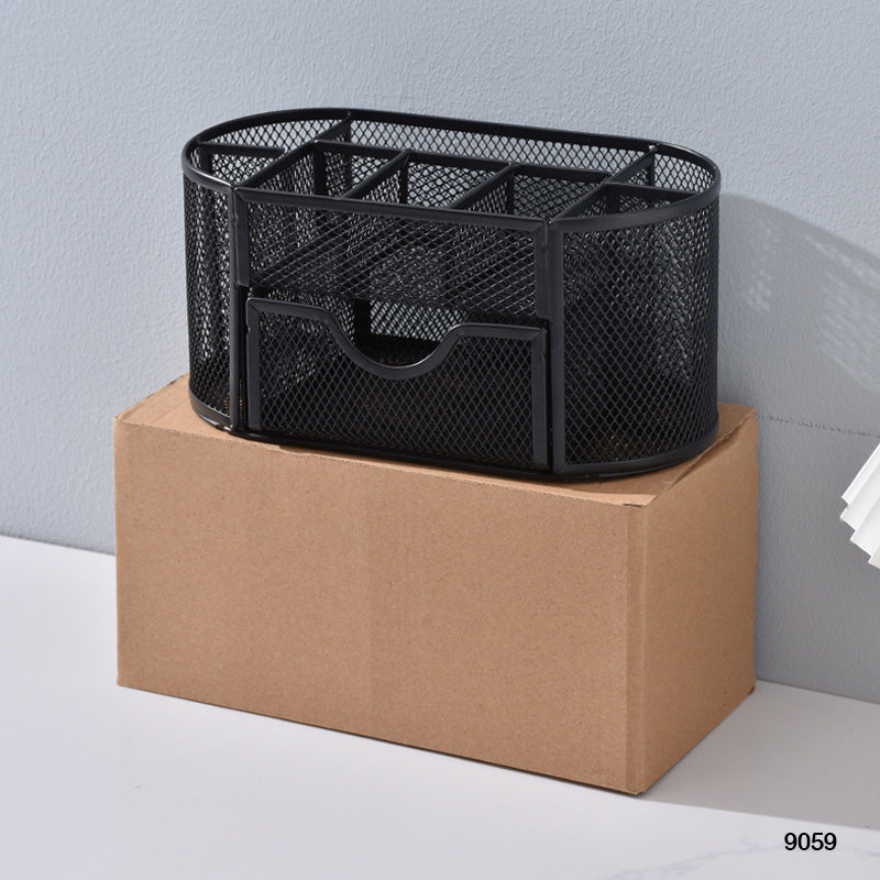 METAL PEN STAND BLACK (9059)