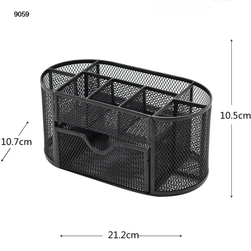 METAL PEN STAND BLACK (9059)