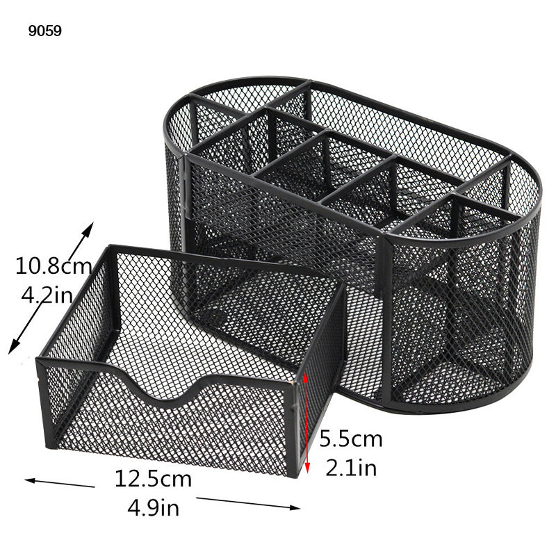 METAL PEN STAND BLACK (9059)