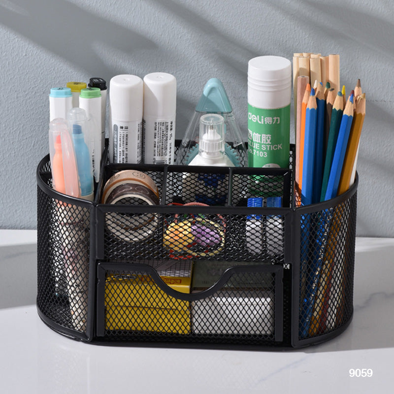 METAL PEN STAND BLACK (9059)