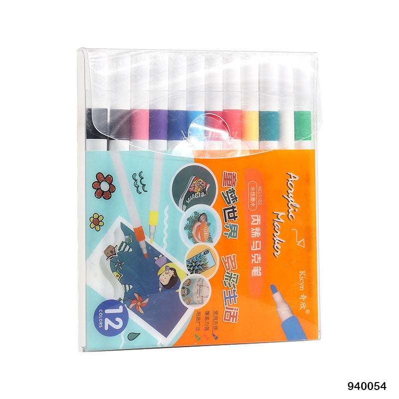940054 ACRYLIC MARKER PEN 12 COLOR