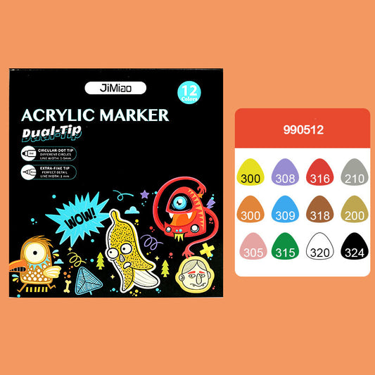 990512 ACRYLIC DUAL TIP MARKER 12 COLOR